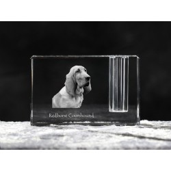 Redbone coonhound, crystal pen holder with dog, souvenir, decoration, limited edition, Collection