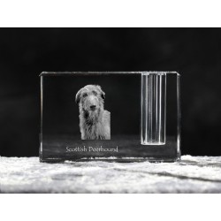 Lebrel escocés, Titular de la pluma de cristal con el perro, recuerdo, decoración, edición limitada, ArtDog