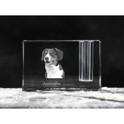 Appenzeller Sennenhund, crystal pen holder with dog, souvenir, decoration, limited edition, Collection