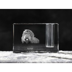 Barbet, Titular de la pluma de cristal con el perro, recuerdo, decoración, edición limitada, ArtDog