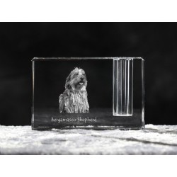 Bergamasco Shepherd, crystal pen holder with dog, souvenir, decoration, limited edition, Collection
