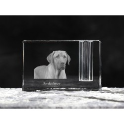Broholmer,Danish Mastiff, crystal pen holder with dog, souvenir, decoration, limited edition, Collection
