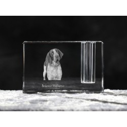 Bracco Italiano, crystal pen holder with dog, souvenir, decoration, limited edition, Collection