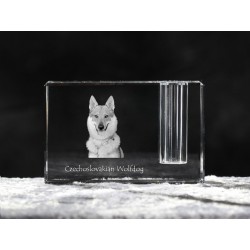 Czechoslovakian Wolfdog, crystal pen holder with dog, souvenir, decoration, limited edition, Collection
