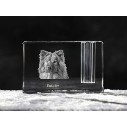 Eurasier, crystal pen holder with dog, souvenir, decoration, limited edition, Collection