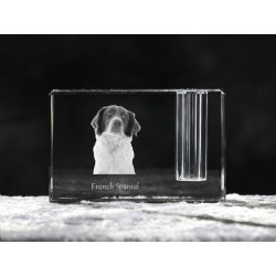 Spaniel francés, Titular de la pluma de cristal con el perro, recuerdo, decoración, edición limitada, ArtDog