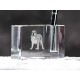 Titular de la pluma de cristal con el perro, recuerdo, decoración, edición limitada, ArtDog