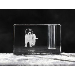 Tronjak, porta penna di cristallo con il cane, souvenir, decorazione, in edizione limitata, ArtDog