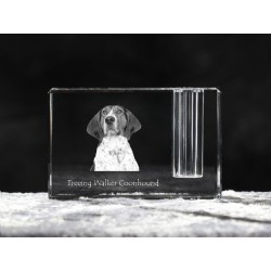 Treeing walker coonhound - kryształowy stojak na długopis z wizerunkiem psa, pamiątka, dekoracja, kolekcja.