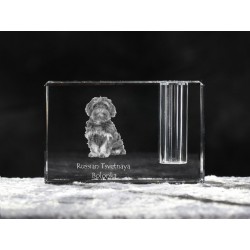 Bolonka, Titular de la pluma de cristal con el perro, recuerdo, decoración, edición limitada, ArtDog