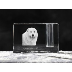 Pyrenean Mastiff, crystal pen holder with dog, souvenir, decoration, limited edition, Collection