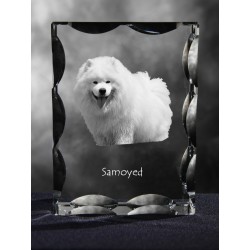 Samoyed, Cubic crystal with dog, souvenir, decoration, limited edition, Collection