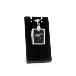 Francés de silla, collar de cristal caballo, colgante, alta calidad, regalo excepcional, Colección!