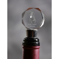 Curly Coated Retriever, Crystal Wine Stopper with Dog, High Quality, Exceptional Gift