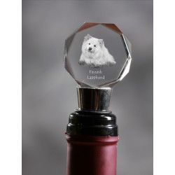 Finnish Lapphund, Crystal Wine Stopper with Dog, High Quality, Exceptional Gift