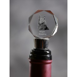 Belgian Shepherd, Crystal Wine Stopper with Dog, High Quality, Exceptional Gift