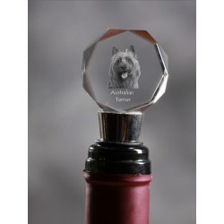 Australian terrier, Crystal Wine Stopper with Dog, High Quality, Exceptional Gift