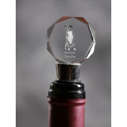 Austrian Pinscher, Crystal Wine Stopper with Dog, High Quality, Exceptional Gift