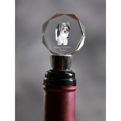 Biewer Terrier, Crystal tapón del vino con el perro, alta calidad, regalo excepcional