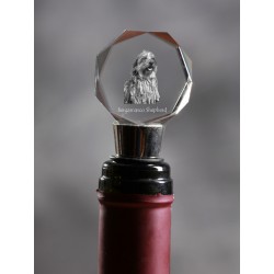 Bergamasco Shepherd, Crystal Wine Stopper with Dog, High Quality, Exceptional Gift