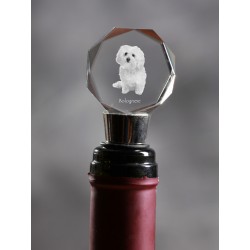 Bolognese, Crystal Wine Stopper with Dog, High Quality, Exceptional Gift