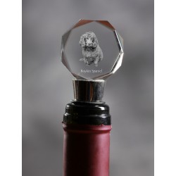 Boykin Spaniel, Crystal tapón del vino con el perro, alta calidad, regalo excepcional
