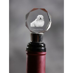 Coton de Tuléar, Crystal Wine Stopper with Dog, High Quality, Exceptional Gift