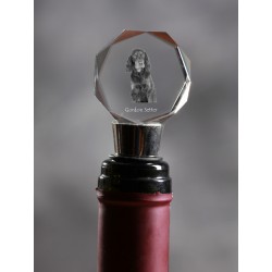 Gordon Setter, Crystal Wine Stopper with Dog, High Quality, Exceptional Gift