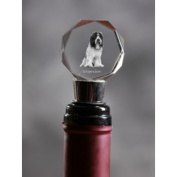 Schapendoes, bouchon de cristal de vin avec le chien, de haute qualité, don exceptionnel