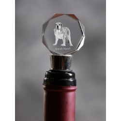 Mastín español, Crystal tapón del vino con el perro, alta calidad, regalo excepcional