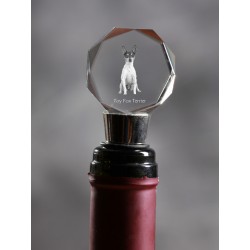 Toy Fox Terrier, Crystal Wine Stopper with Dog, High Quality, Exceptional Gift