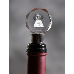 Treeing walker coonhound, Crystal tapón del vino con el perro, alta calidad, regalo excepcional