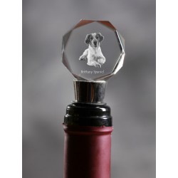 Brittany spaniel, Crystal Wine Stopper with Dog, High Quality, Exceptional Gift
