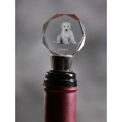 Cockapoo, Crystal Wine Stopper with Dog, High Quality, Exceptional Gift