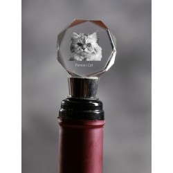 Kryształowa zatyczka do wina z wizerunkiem kota, wyjątkowy prezent!