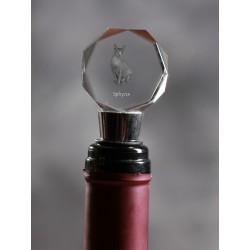 Sphynx cat, Crystal Wine Stopper with Cat, High Quality, Exceptional Gift