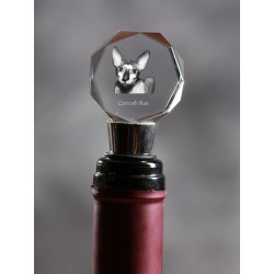 Cornish Rex, Crystal Wine Stopper with Cat, High Quality, Exceptional Gift