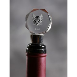 Ocicat, Crystal Wine Stopper with Cat, High Quality, Exceptional Gift