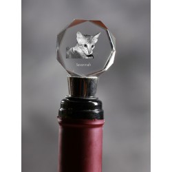 Savannah cat, Crystal Wine Stopper with Cat, High Quality, Exceptional Gift
