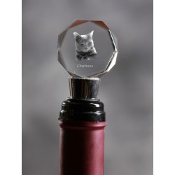 Crystal tapón del vino con el gato, vino y los amantes del gato, alta calidad, regalo excepcional