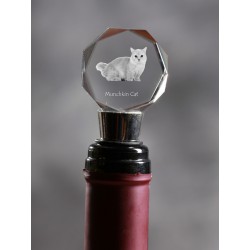 Munchkin - kryształowa zatyczka do wina z wizerunkiem kota, wyjątkowy prezent!