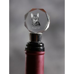 Toyger, Crystal tapón del vino con el gato, alta calidad, regalo excepcional