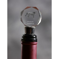 American Saddlebred - kryształowa zatyczka do wina z wizerunkiem konia, wyjątkowy prezent!