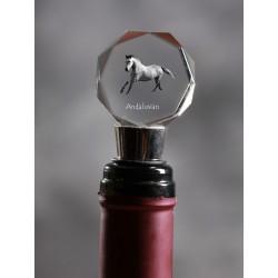 Koń andaluzyjski - kryształowa zatyczka do wina z wizerunkiem konia, wyjątkowy prezent!