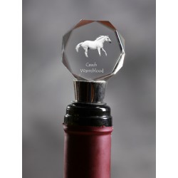 Selle tchèque, bouchon de cristal de vin avec le cheval, de haute qualité, don exceptionnel