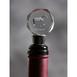 Selle français, Crystal Wine Stopper with Horse, High Quality, Exceptional Gift