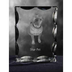 Shar Pei, cristal avec un chien, souvenir, décoration, édition limitée, ArtDog
