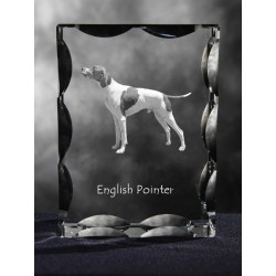 English Pointer, Cubic crystal with dog, souvenir, decoration, limited edition, Collection