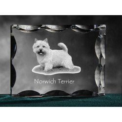 Norwich Terrier, Cubic crystal with dog, souvenir, decoration, limited edition, Collection