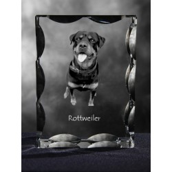 Rottweiler, cristal avec un chien, souvenir, décoration, édition limitée, ArtDog